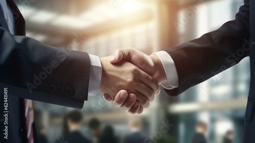 Business handshake scene [AI generated].
