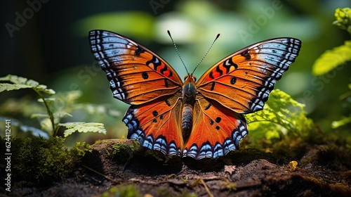 Beautiful orange butterfly insect, AI generated image © orendesain99