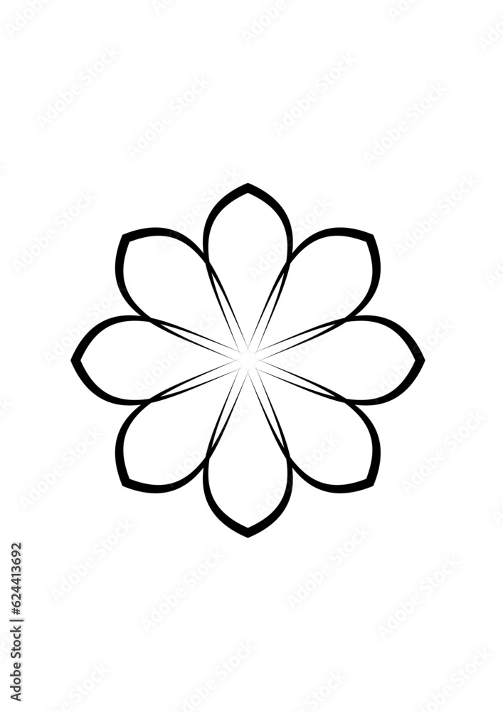 Rosette in form einer sternförmigen blüte mit leicht spitz auslaufenden blütenblättern Rosette in form einer sternförmigen blüte mit leicht spitz auslaufenden blütenblättern