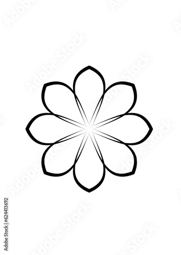 Rosette in form einer sternförmigen blüte mit leicht spitz auslaufenden blütenblättern