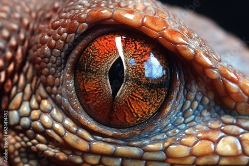 close-up of lizards eye during shedding process, created with generative ai