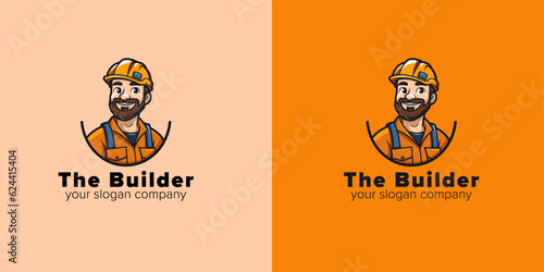 Construct Your Identity: The Builder Mascot Logo Template for Building Engineers and Architects