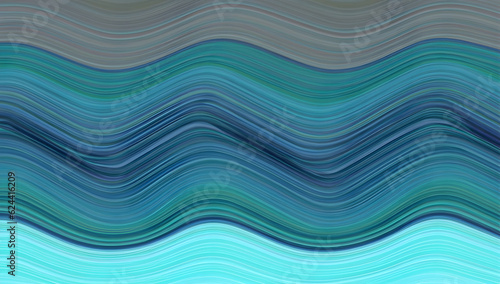 colorful horizontal banner. modern waves background design with teal blue, very dark blue and slate gray color- Ai Generative