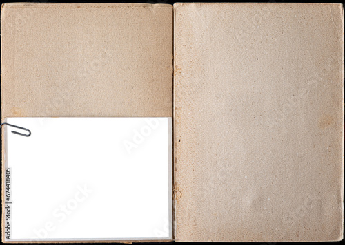 Wallpaper Mural A vintage book page with blank photo frame attached with paper clips. Torontodigital.ca