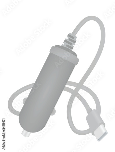 Grey car charger. vector illustration