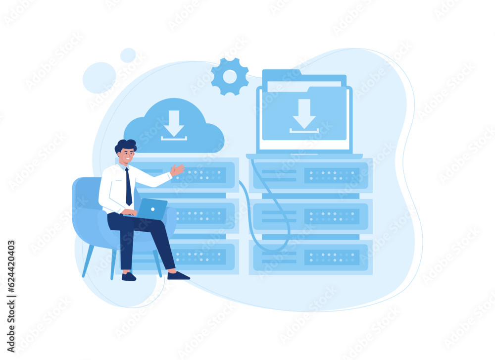 Data entry activity concept flat illustration Data entry activity concept flat illustration