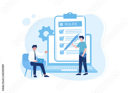 Check the column list concept flat illustration