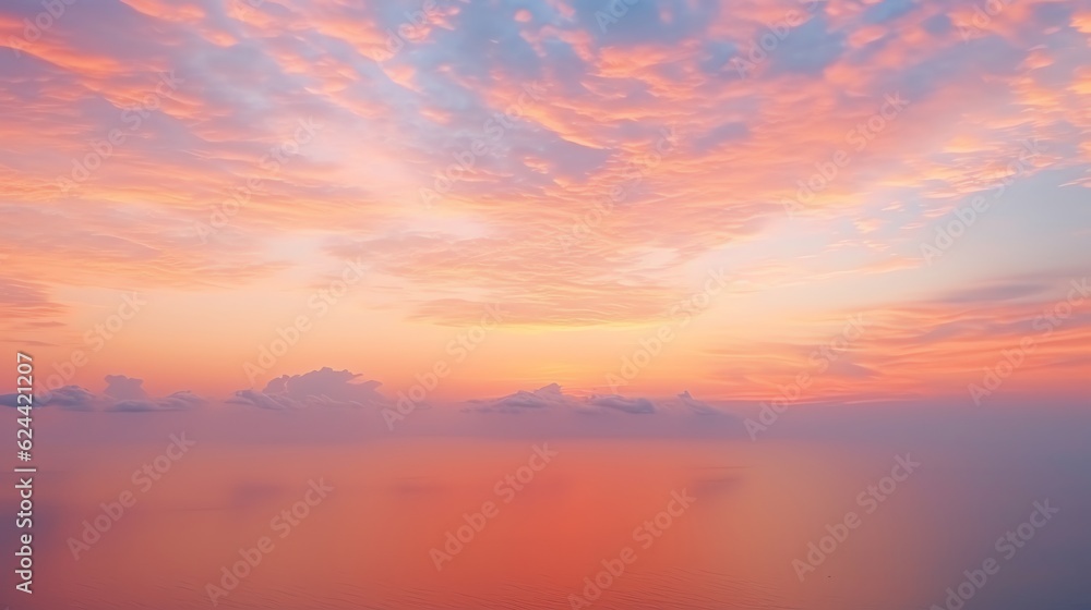 Sunset aerial view background, illustration for product presentation and template design.