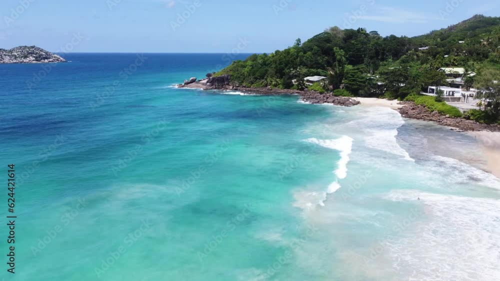 Aerial view of Grande Anse beach. Mahe, Seychelles Aerial view of Grande Anse beach. Mahe, Seychelles