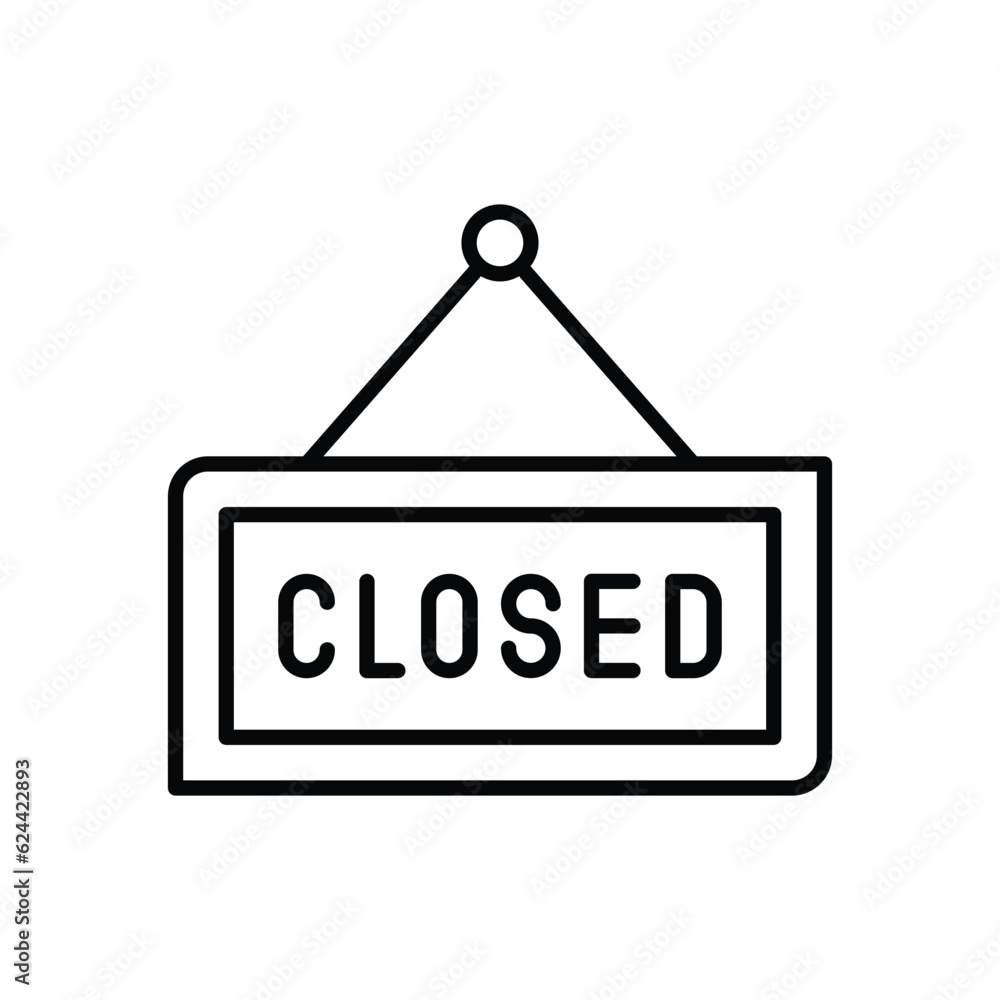 Closed Hanging Board Icons, vector stock illustration. Closed Hanging Board Icons, vector stock illustration.