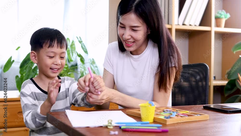 Asian young mother multitask playing with kid boy while working on laptop, cheerful single mom freelancer cuddling son with love and care nurturing at home, lifestyle parenthood business owner concept Asian young mother multitask playing with kid boy while working on laptop, cheerful single mom freelancer cuddling son with love and care nurturing at home, lifestyle parenthood business owner concept