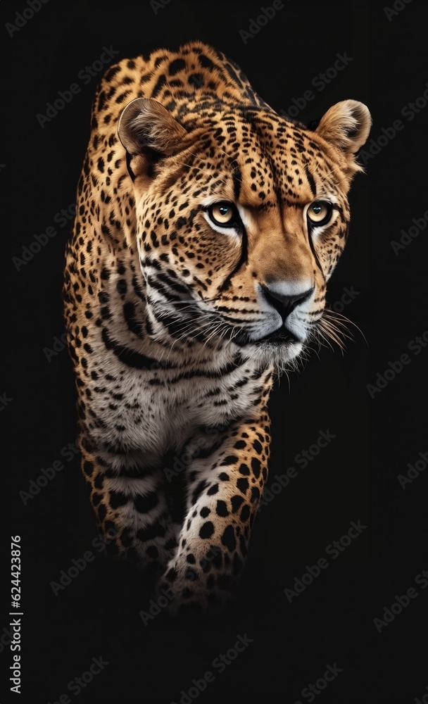 Fototapeta premium jaguar on black background