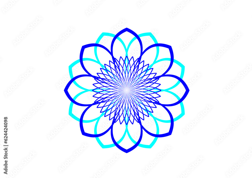 blaue rosette in form einer sternförmigen blüte mit leicht spitz auslaufenden blütenblättern blaue rosette in form einer sternförmigen blüte mit leicht spitz auslaufenden blütenblättern