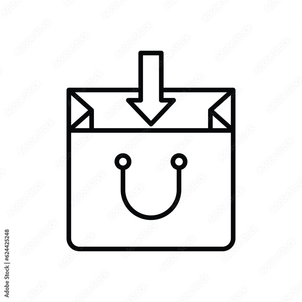 Add In Bag Icons, vector stock illustration. Add In Bag Icons, vector stock illustration.