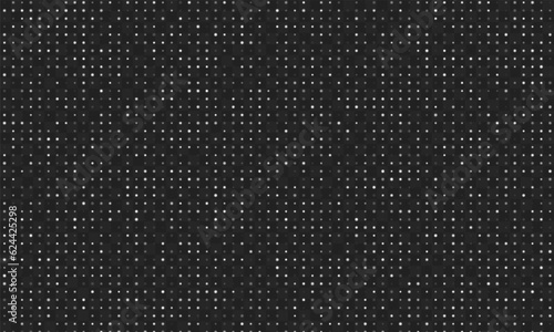 Transparent Abstract Digital Vector Background: Moving White Flashing Dots in a Matrix or Digital Board Style.