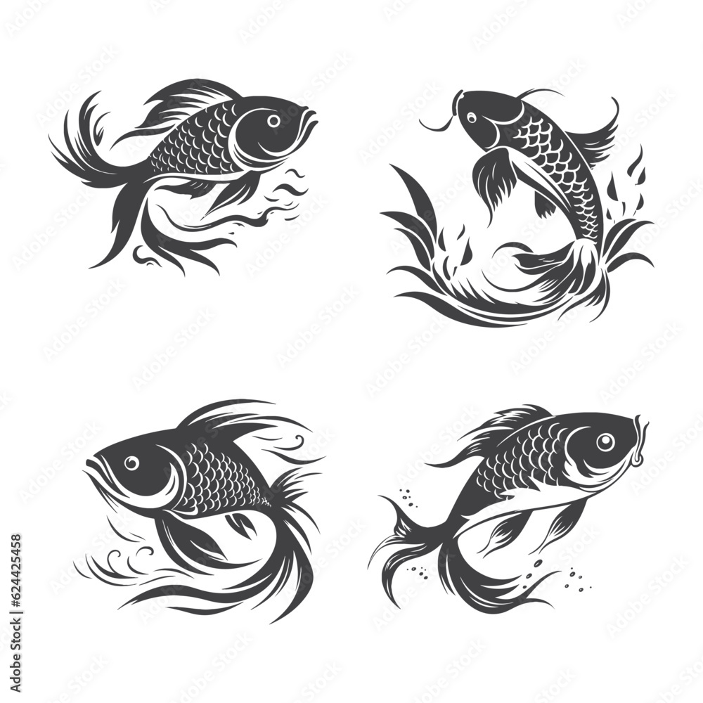 Obraz premium Fish logo vector illustration