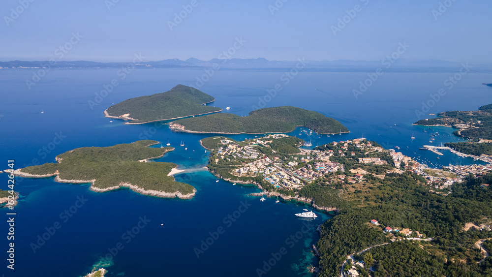 aerial view of a caribbean island