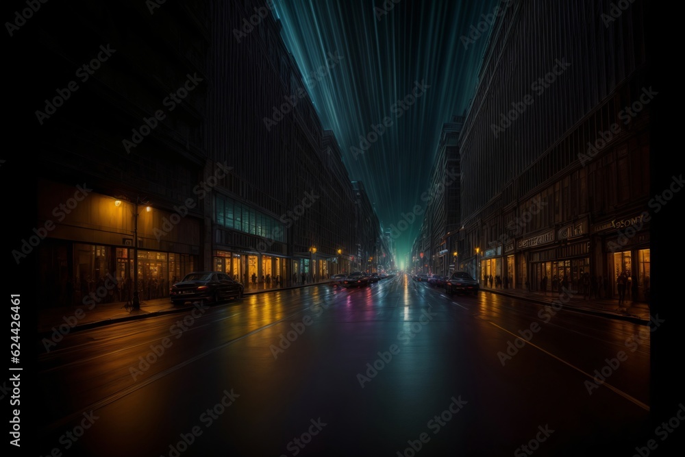 Fototapeta premium A City Street Filled With Lots Of Traffic At Night