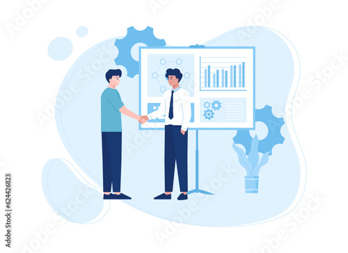 Sales business cooperation concept flat illustration
