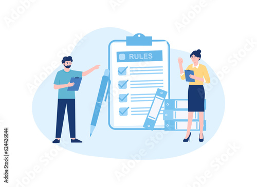 Fill in the column list concept flat illustration