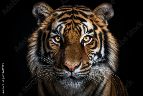 Tiger face on black background high resolution © Repository-images