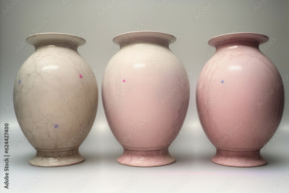 A Group Of Three Vases Sitting Next To Each Other A Group Of Three Vases Sitting Next To Each Other