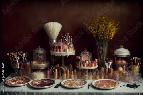 A Table Topped With Lots Of Different Types Of Makeup