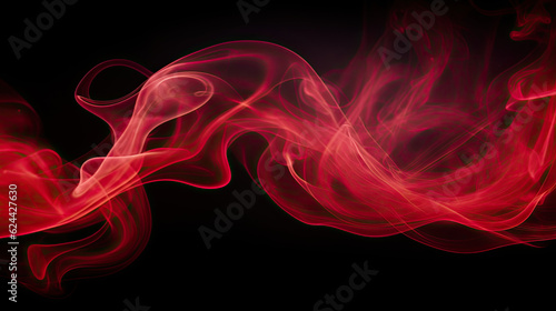 Abstract backdrop Cloud of scarlet smoke on a black isolated background 