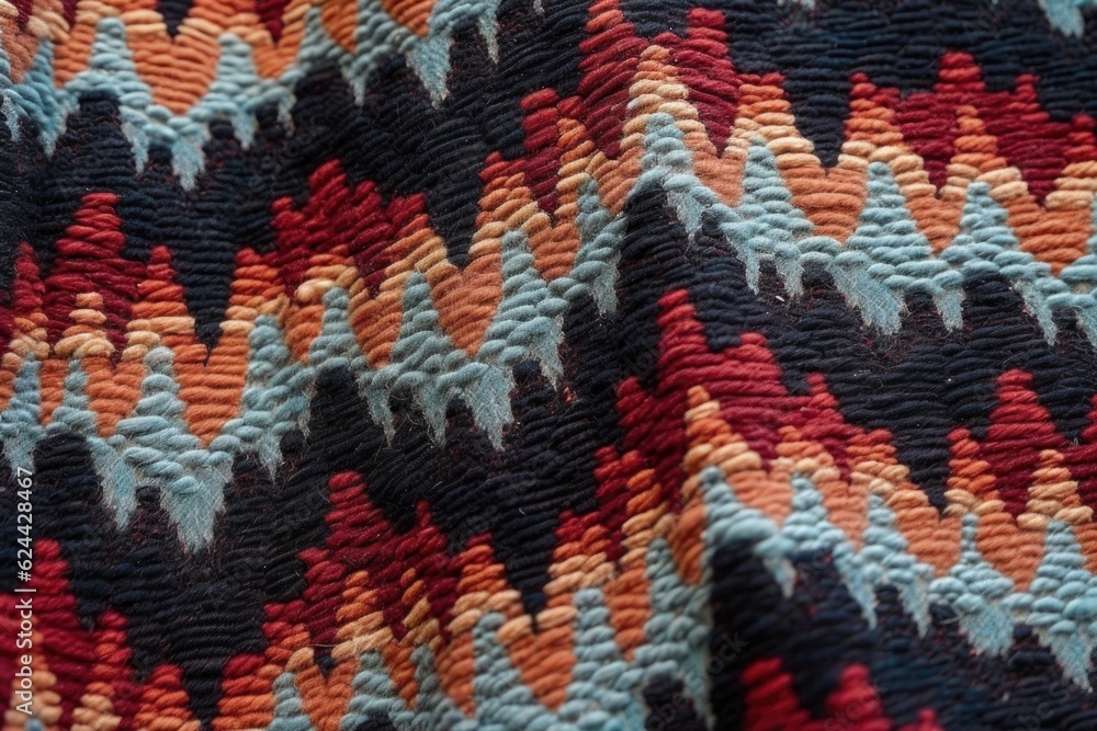 textured details of a handwoven navajo rug, created with generative ai
