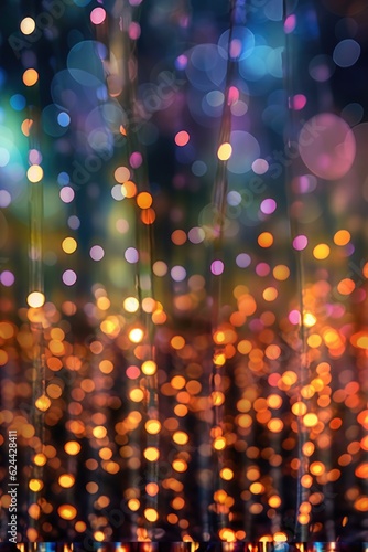 bokeh effect with blurred festive lights background, created with generative ai