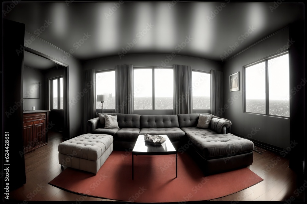 A Living Room With A Couch And A Coffee Table A Living Room With A Couch And A Coffee Table