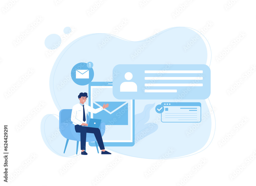 Phone message icon set concept flat illustration Phone message icon set concept flat illustration
