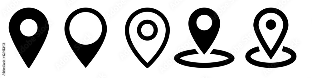 Location vector icon set. Pin icon. Map pin illustration sign collection. point symbol. Position logo. Location vector icon set. Pin icon. Map pin illustration sign collection. point symbol. Position logo.