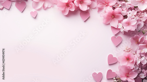 Mother's day background flat lay, top view, Blurry background, template, Bokeh, Copy Space, Generative AI