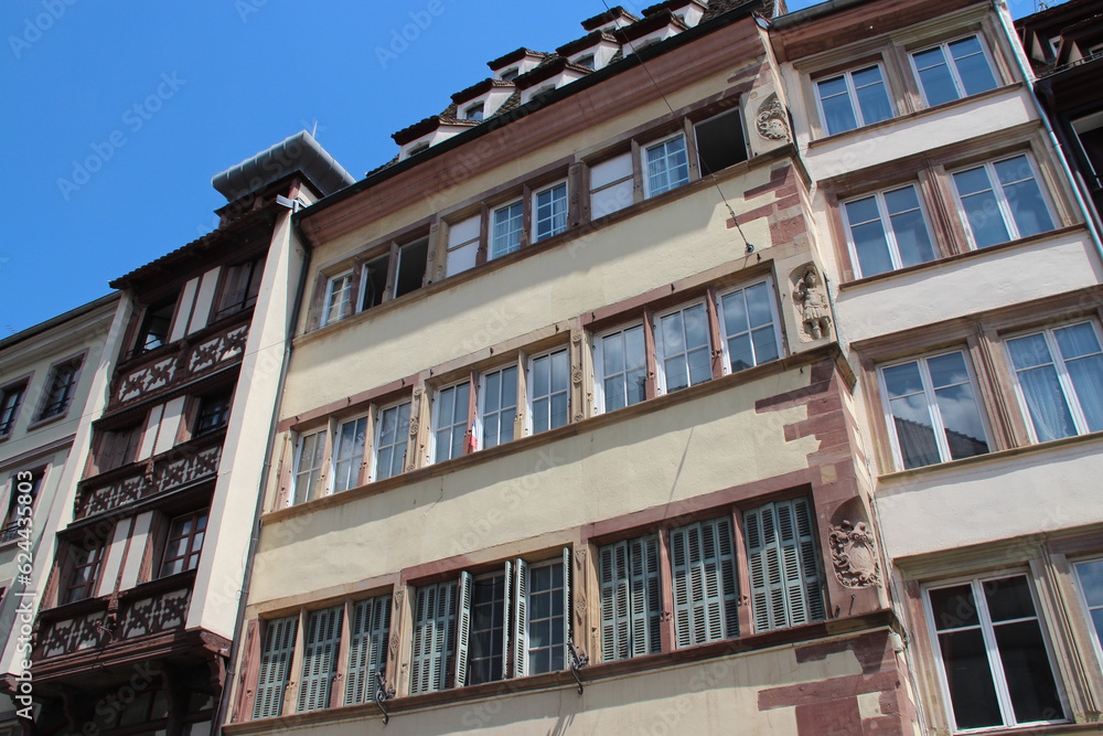 Fototapeta premium old stone flat buildings in strasbourg in alsace (france)