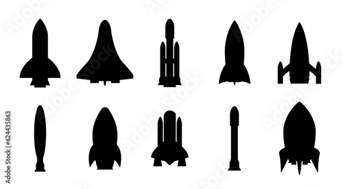 Fotografia Rocket silhouette illustration astronaut vehicle icon