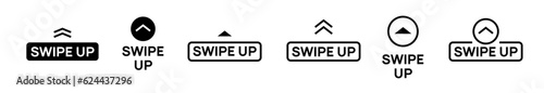 Swipe up arrow vector icon. Social media story drag button sign action graphic design app ui shape swipe up.