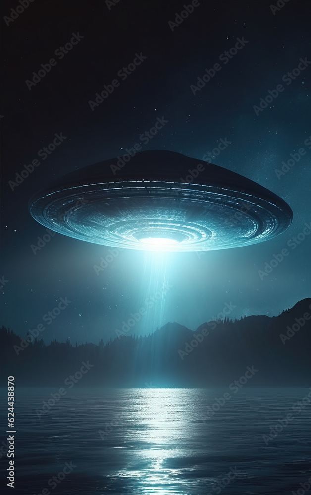 Alien spacecraft descending on earth,created with generative ai tecnology. Alien spacecraft descending on earth,created with generative ai tecnology.