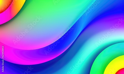 Colorful bold colors and gradients waves abstract background Generative AI.