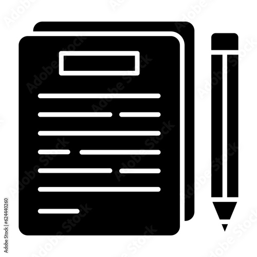 Homework Glyph Icon