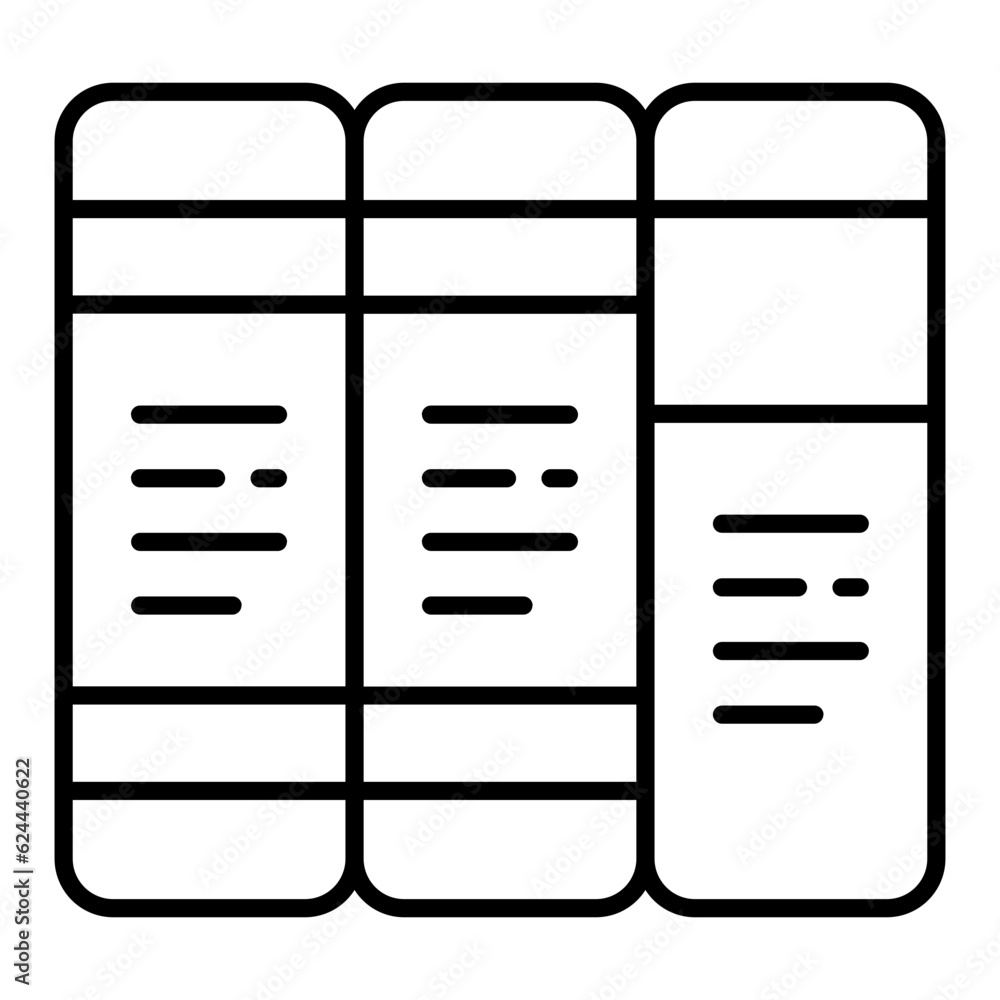 Math Books Line Icon Math Books Line Icon