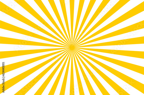 Sun ray radial vector background yellow burst shine beam design. Orange retro sunburst background.