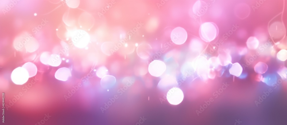 Blurred bokeh background for Christmas and New Year holiday. Abstract pastel pink gradient. AI Generative