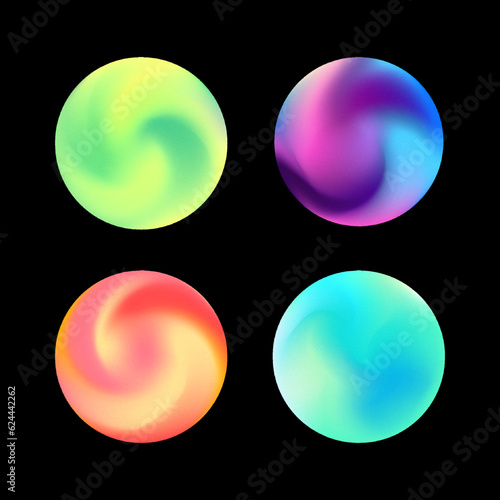 Set of colorful gradient orbs illustration