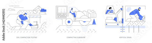 Highway construction abstract concept vector illustrations.