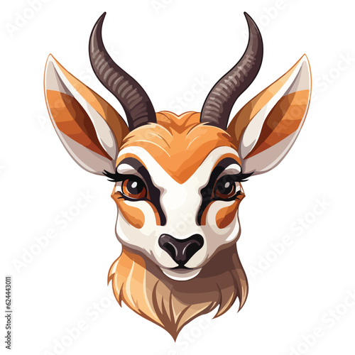 cute antelope cub isolated on white background,vector antelope,wildlife stickers,animal prints,in editable vector eps file,ready to print