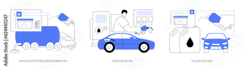 Marketing of petroleum products abstract concept vector illustrations.