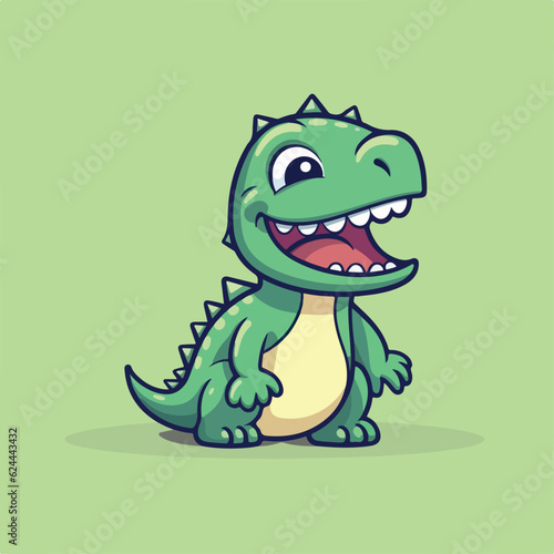 Dinosaur in doodle, cartoon style. 2d flat vector illustration in logo, icon style.  © Alexey