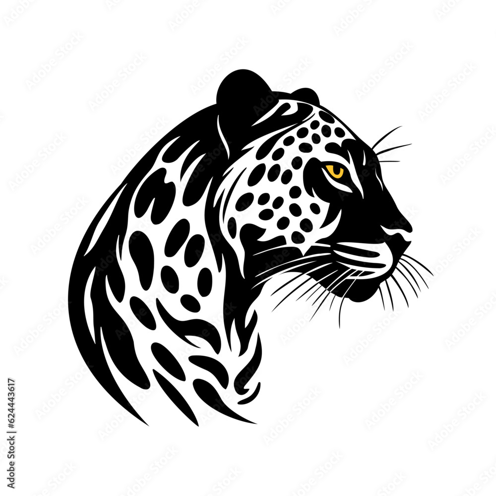 Leopard Monochromatic silhouette logo design, low points Leopard Monochromatic silhouette logo design, low points