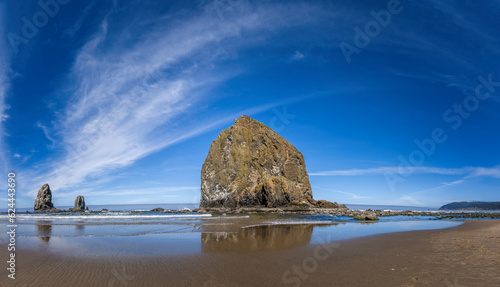 Rock on the beach of the Ecola State Park, Oregon photo